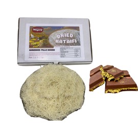 Kataifi Shredded Fillo Dough for Dubai Chocolate Bar Pistachio, Kadayif for Knafeh Pistachio Chocolate Bar Pastry 1.1 Lb 500 gr Knafeh Kunafa Katafi Kunefe Kadaifi Phyllo Dough Chilled Kadafi Dubai Katifi Kanafeh (Cardboard Box)