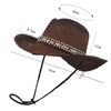 TINAYAUE Men Women Cowboy Cowgirl Hat Retro Brown Western Straw