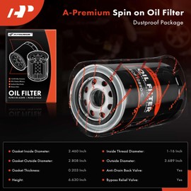 A-Premium 6-PC 10K Miles Protection Spin On Oil Filter Compatible with Ford F-250 Super Duty 2011-2023, F-350 Super Duty 2011-2023, F-450 Super Duty 2011-2023, F-550 Super Duty 2011-2023, F-650, F-750