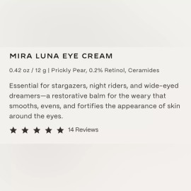 29 Palms Twentynine Palms NEW Mira Luna Eye Cream with Retinol and Ceramides NIB .42 oz