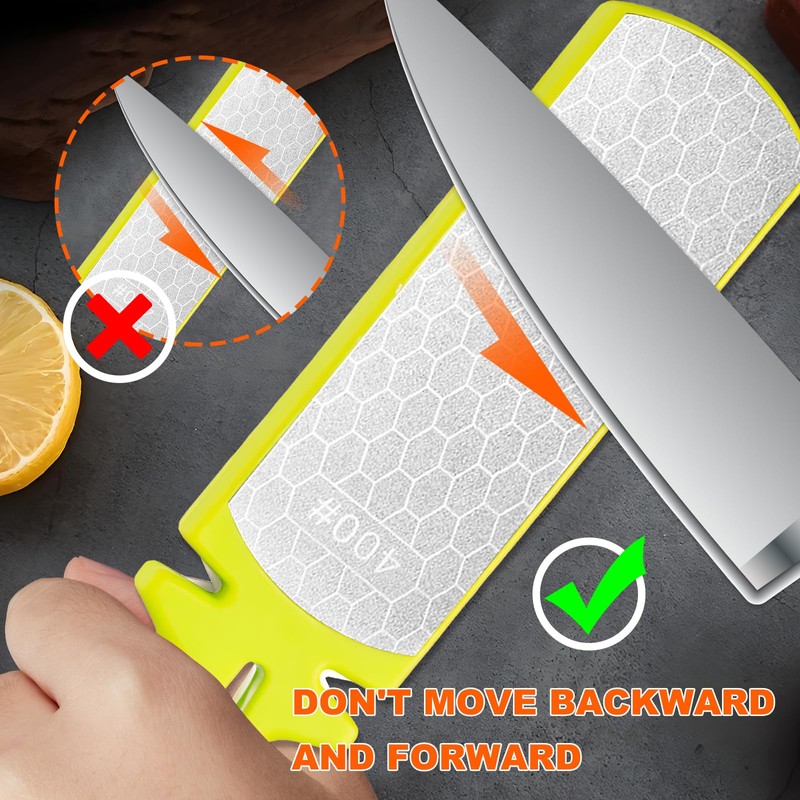 Diamond Sharpening Stone,400/1000 Grit Handheld Double-Sided Diamond Sharpener 5 in