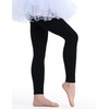 Yitoco Girls' Footlees Tights for Dance Ballet Soft Black Leggings
