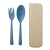 DSLOW Cubiertos Cuchara Tenedor Eco Friendly Fibra Trigo Estuche