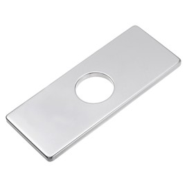 uxcell 6 Inch Hole Cover Deck Plate Escutcheon, Stainless Steel Sink Cover Plate for Bathroom or Kitchen Sink Faucet, Rectangle((Silver)