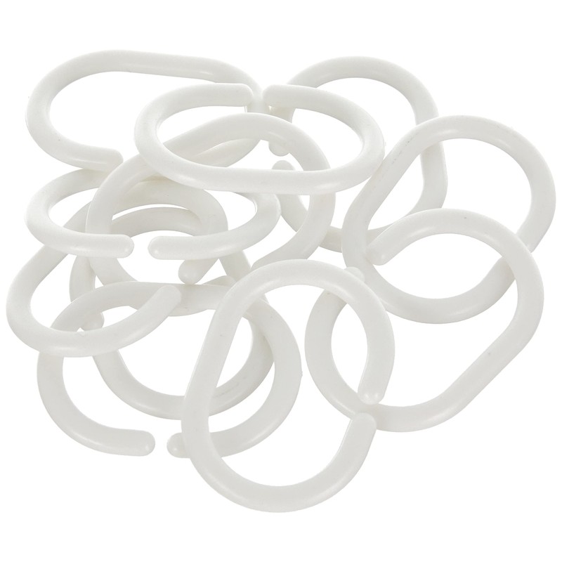 Wenko 19191100 Shower curtain rings, small , oval, Plastic, set