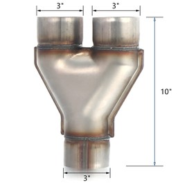 LCGP 3 Inch Inlet Y Pipe, LCGP Universal Stainless Steel Diesel Y-Pipe