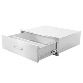 Outdoor Kitchen Single Drawers,30" W x 23" D x 10" H Stainless Steel Built-In Drawer,Flush Mount BBQ Single Drawers with Divider,for Outdoor Kitchen Island or Patio Grill Station