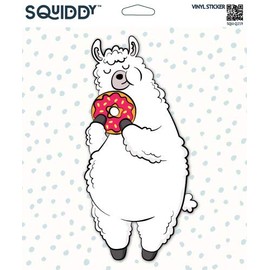 Squiddy Cute Llama Donut - Vinyl Sticker (8" Tall)