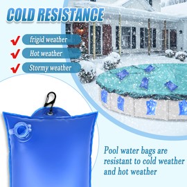 20 Pack Swimming Pool Cover Hanging Bag with Hooks, PVC Leakproof Pool Cover Weights for Above Ground Pool, Heavy Duty Pool Water Bags Wall Bag for Winter Pool Cover Hot Tub Weight Bags