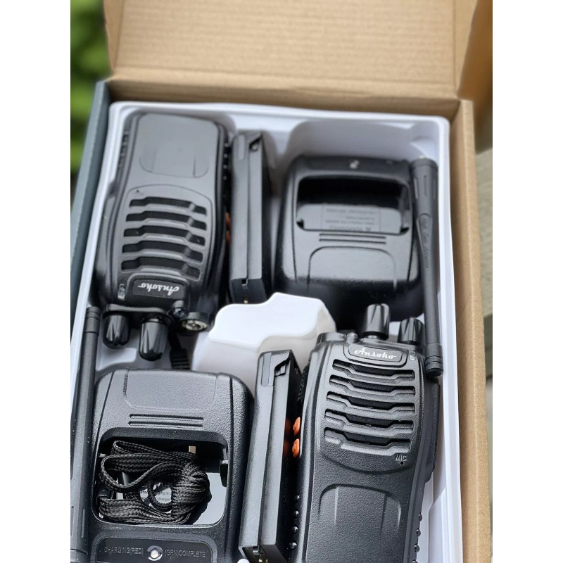 Ansoko 888S Black Walkie Talkie Rechargable Two Way Radio UHF
