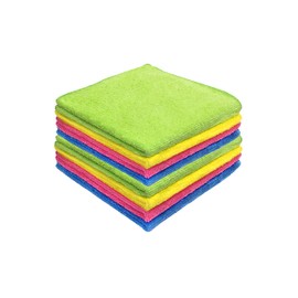 König & Söhne Premium Microfibre Cloths, Cleaning Cloths, Set of 8, 40 cm x 40 cm, Lint-Free, Extremely Absorbent, Streak-Free, Scratch-Free Cloths, Cleaning Cloths, Colourful (15.74 x 15.74 Inches)