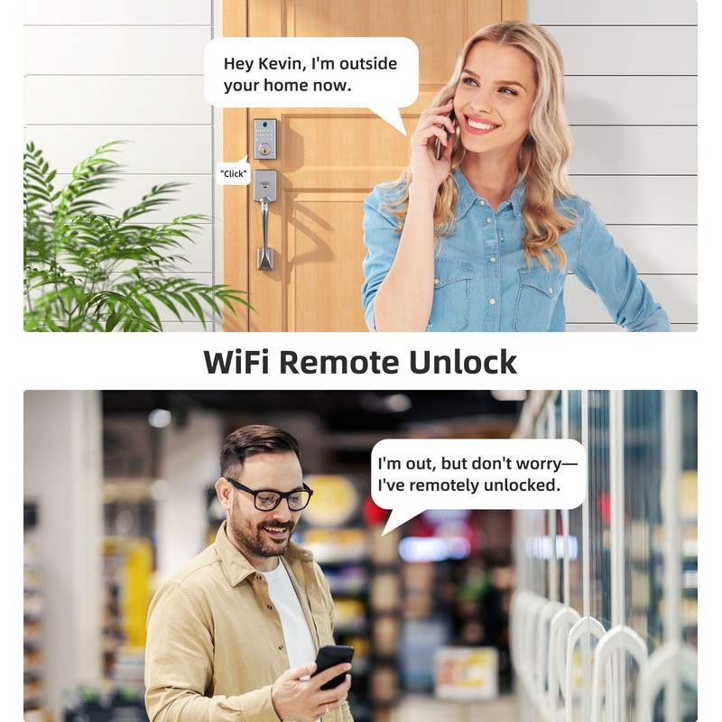 WiFi Deadbolt Smart Lock Fingerprint - HEANTLE Keyless Entry Front