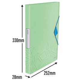 Leitz Box File, Holds up to 250 A4 Sheets, Elastic Closure, Flexible Plastic, Green, Urban Chic Range, 39480050