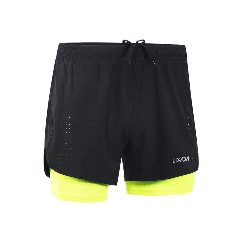 Lixada Men's 2 in 1 Running Shorts Quick Dry Breathable