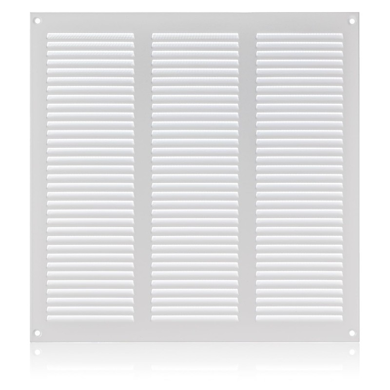 300x300mm / 12x12 inch White Metal Ventilation Grille with Flyscreen