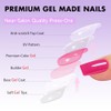 SXVME Uñas postizas acrílicas naturales, semitransparentes, cuadradas, cortas y brillantes,