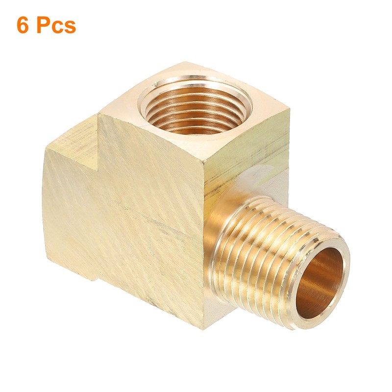 sourcing map Brass Tee Pipe Fitting, 1/2" NPT 3 Way