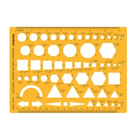Liquidraw Circle Template Stencil Ellipse Oval Triangle Square Hexagon Geometry Shapes Templates for Drawing Rulers Technical Drafting Stencils Engineering Architecture (Multipurpose)