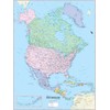 CoolOwlMaps North America Continent Wall Map - Rolled Paper (30x40)