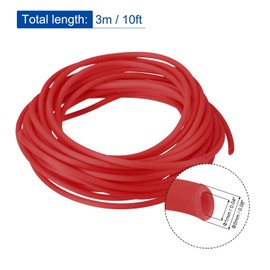 sourcing map Rubber Rope 10 ft 2 mm 1 mm Hole Hose for DIY Bead Cord Necklaces Red