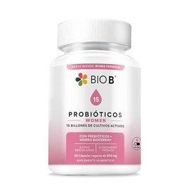 BIO B Probióticos Women con 15 billones UFC  Hierro BioFerrin 30 Cáps  Probióticos vaginales                                                          