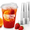 12oz Disposable Plastic Cups with Strawless Sip Lids – Set