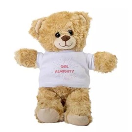 SpreadPassion Girl Almighty Teddy Bear, Gift Stuffed Animal, Plush Teddy Bear with Tee