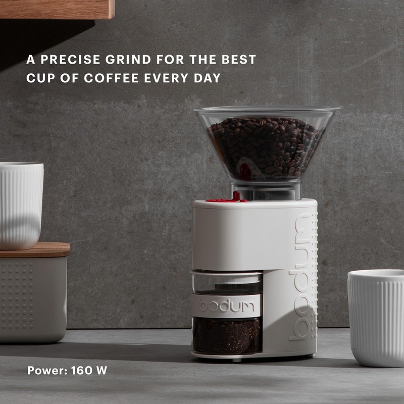 Bodum Bistro Electric Conical Burr Coffee Grinder, Preset Timer, 12