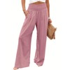 ANRABESS Women Linen Palazzo Pants Summer Boho Wide Leg High