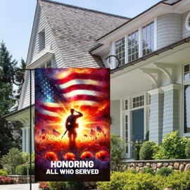BlissYard Memorial Day Patriotic Garden Flag Double Sided 12x18 Inch Thank You Veterans Honoring All Who Served Garden Flag 4th of July Independence Day Memorial Day Yard Outdoor Decor USA Flags