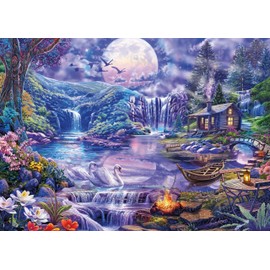 Ceaco - Steve Sundram - Swan Lake Romance - 500 Larger Sized Piece Jigsaw Puzzle