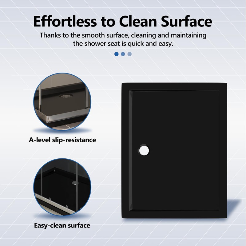 vidaXL Rectangular ABS Shower Base Tray Black 27.6"x35.4"