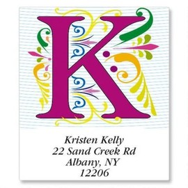 Regal Monogram Square Return Address Labels - Set of 144 1-1/8" x 2-1/4" Self-Adhesive, Flat-Sheet Labels