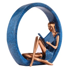 Resin Figurines Yoga Girl Statue Art Sculpture Ornament for Bookshelf Display Ornaments for Readers Teachers Decor for Living Room Bedroom Office Desktop Cabinets and Home