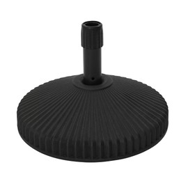 MONDAWE 28-52 LBS Patio Umbrella Base 17 inch Round Water and Sand Fillable Outdoor Umbrella Stand Pole Holder Heavy Duty Market Stand for Patio, Deck, Poolside, Garden & Lawn, Black