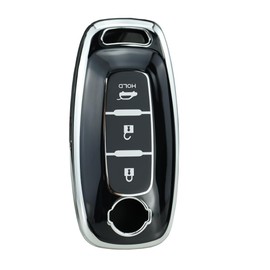 ontto TPU Car key fob case cover fit for Nissan Ariya Qashqai ePower Xtrail ePower Juke Teana 2023 2024 3 Buttons Key Box Shell bag Accessories Protector Black B