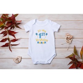 Hippowarehouse It's my 1st birthday - Glitter blue baby vest bodysuit (short sleeve) boys girls