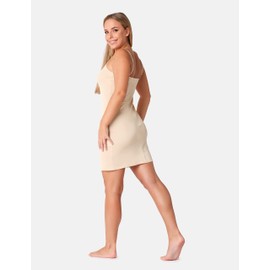 Bellivalini BLV50-271 Women's Smooth Petticoat V-Neck Adjustable Straps, beige