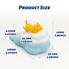 Dormercy 2 Pcs Cute Door Stopper, Cartoon Cat Cloud Door Stop, Decorative Door Wedge for Home Office Floor, Flying Kitty, Blue&White(Patent Registering)