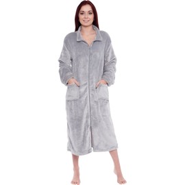 Womens Sherpa Fleece Bath Robe, Fluffy Plush Bathrobe Great Mothers Day Gift Present for Mom, Grandma, Daughter, Sister, Wife