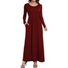 HAOMEILI Women's Long Sleeve Loose Plain Long Maxi Casual Dresses