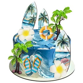 LaVenty Surfen Kuchen Dekoration Surf Männer Geburtstagstorte Dekoration Moana Strand Geburtstag Dekoration Sommer Hawaiianische Dekoration Surfbrett Geburtstagskuchen Surfen Geburtstag Party Supplies