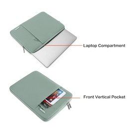 MOSISO Laptop Sleeve Bag Compatible with MacBook Air/Pro, 13-13.3 inch Notebook, Compatible with MacBook Pro 14 inch M3 M2 M1 Chip Pro Max 2024-2021, Polyester Vertical Case with Pocket, Antique Green