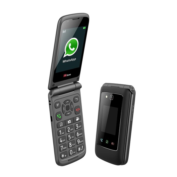 TTfone Titan TT950 Whatsapp 3G Touchscreen Senior Big Button Flip Mobile Phone - Pay As You Go (O2 Bundle PAYG)