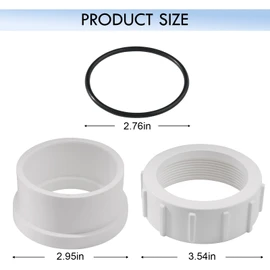 GAQUECY 2" Half PKG188 Heater Union Adapter Compatible with Pentair Mastertemp 400, 250, 200, Also Fits for MaxeTherm Heaters and Sta Rite, 42001-0402 2 Inch Slip Half Union Adapter (2 Pack)