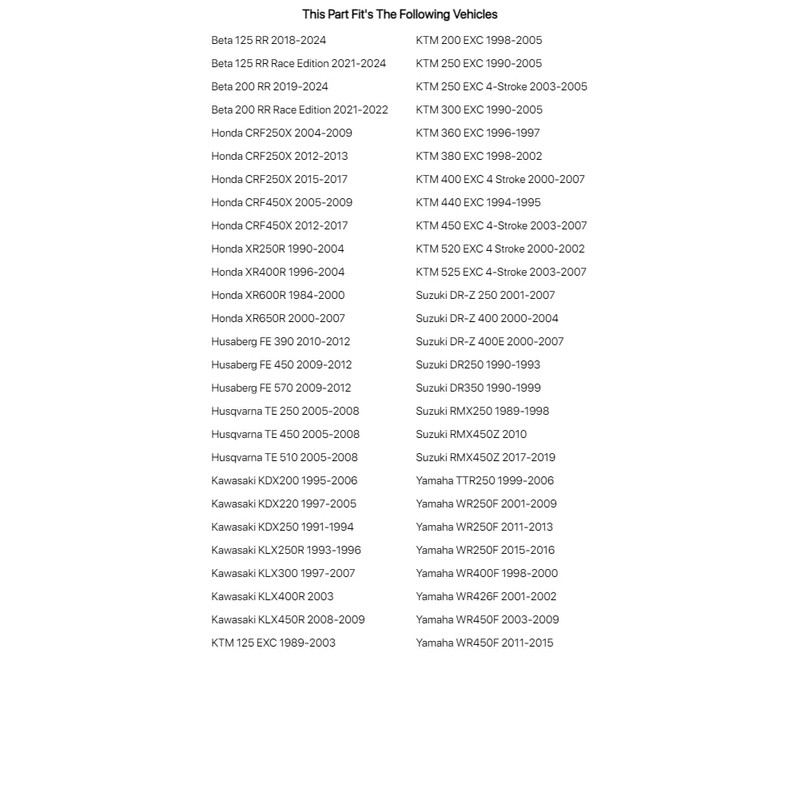 Tusk Enduro Lighting Kit Replacement Wire Harness For YAMAHA WR450F