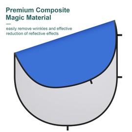 Kate 5x6.5ft(1.5x2m) Collapsible Backdrop Blue Grey Twist Flex Folding Pop up Backgrounds for Photoshoot, Headshots Photo, Video Calls