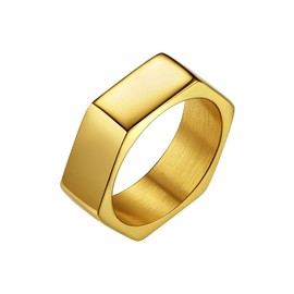 Richsteel Rings Aesthetic For Teen Boys Stainless Steel Gold Finger Ring Jewellery