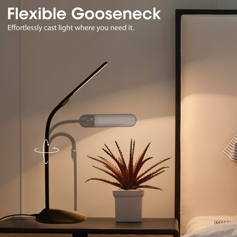 TEKLED® LED Desk Lamp | Stepless Dimmable with Flexible Gooseneck
