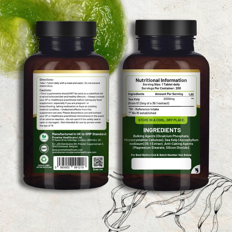 Sea Kelp 2000mg 200 Vegan Tablets | Natural Source of